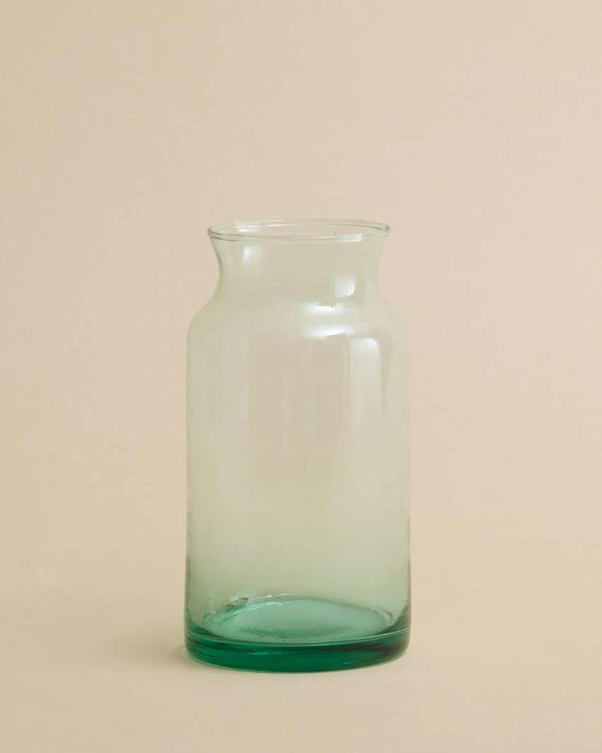 Luz Clear Hand-Blown Glass Cylinder Flower Vase