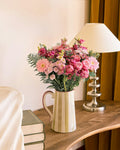Artisan Ribbed Ceramic Fluted Vase (Collection No. 01) - Main View